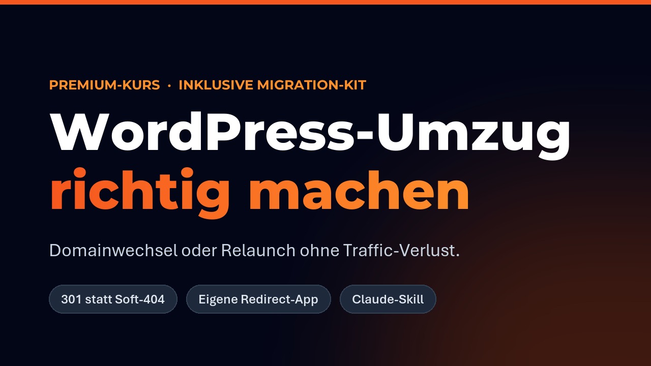 Kurs WordPress-Umzug richtig machen